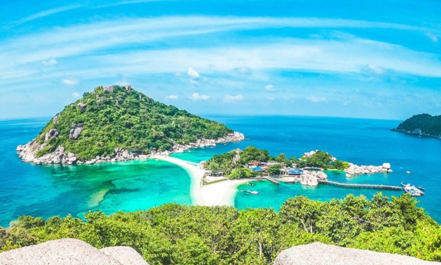 Koh Tao og Koh Nang Yuan fra Samui