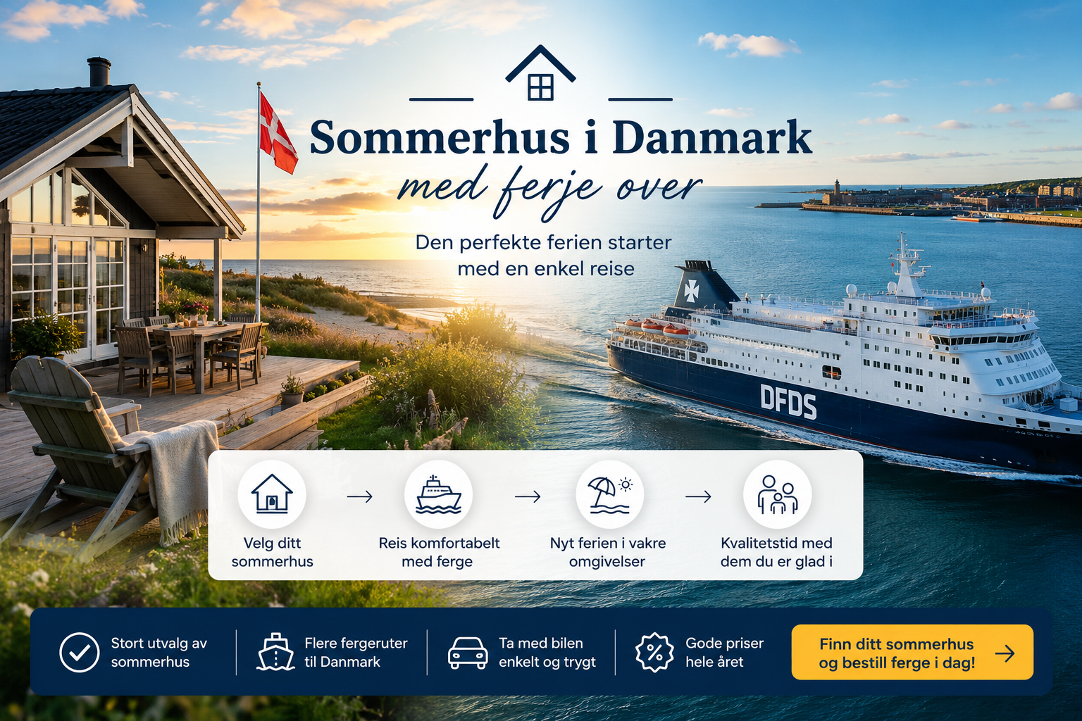 Sommerhus + båt til Danmark
